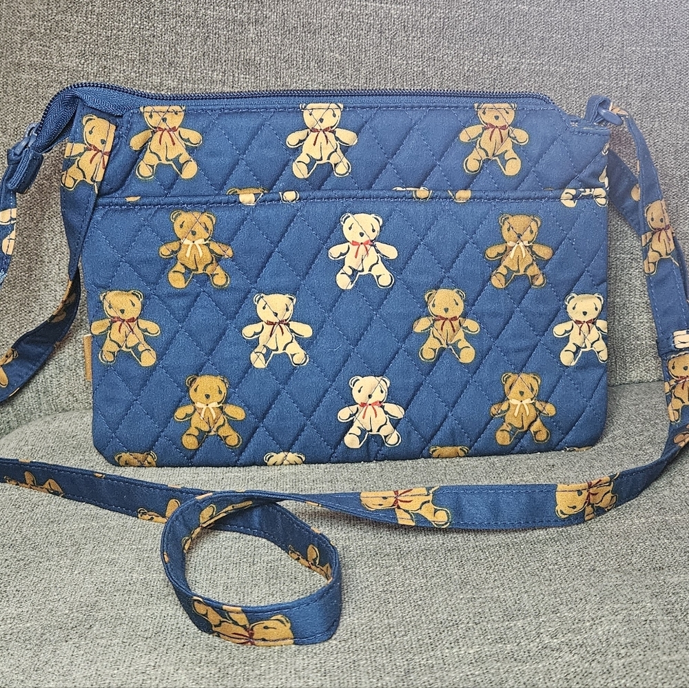 Vera Bradley Blue Teddy Bear Crossbody Bag